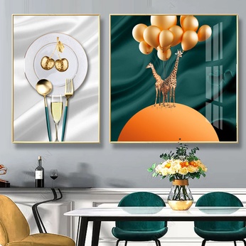 Set of 2 Modern Abstract Art Files for Dining Room - HQ-494