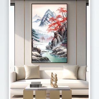 Classic Chinese Style Hongyun Dangdou Landscape Painting Decorative Painting