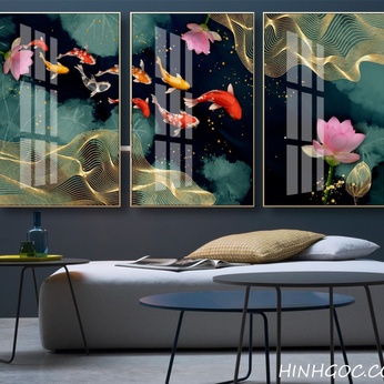 Carp lotus painting file - HG138