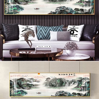 Abstract Jiangshan so many delicate artistic landscapes Zen ink bedside painting