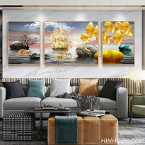 File of modern gold sail painting - TH0003