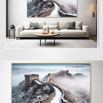 Winter Snow Scenery Beijing Great Wall Landscape Decorative Painting