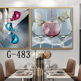 Picture file set of 2 abstract modern dining room - G-483