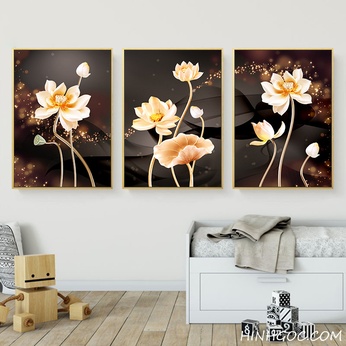 Picture file set of 3 3D lotus flowers - S004