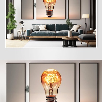 Fashion Inspirational Corporate Spirit Inspired Light Bulb Split Frame Decorative Painting