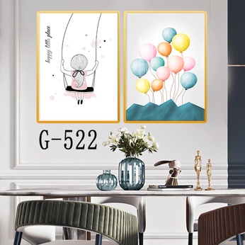 Picture file set of 2 abstract modern dining room - G-522