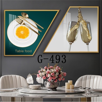 Picture file set of 2 abstract modern dining room - G-493