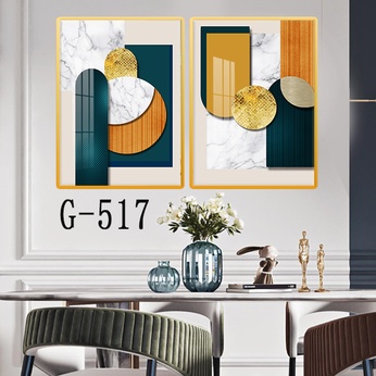 Picture file set of 2 abstract modern dining room - G-517