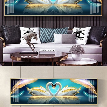 Artistic Swan Feather Decorative Painting
