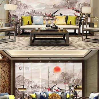 Mindset Abstract Ink Landscape Living Room Background Wall