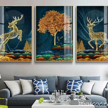 Modern Abstract Art File fortune tree combined with deer - HG118