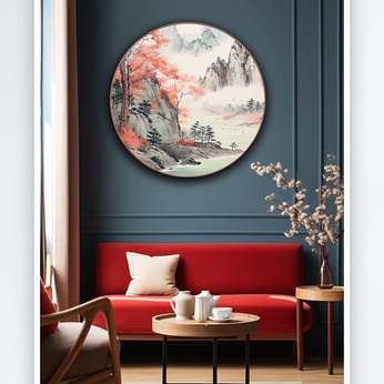 Light luxury Chinese style fortune Dangdou landscape painting decorative painting