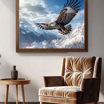 Straight Snow Eagle Photography Decorative Painting