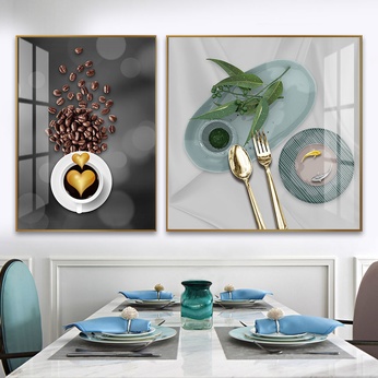 Set of 2 Modern Abstract Art Files for Dining Room - HQ-493