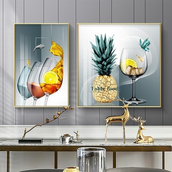 Set of 2 Modern Abstract Art Files for Dining Room - HQ-500