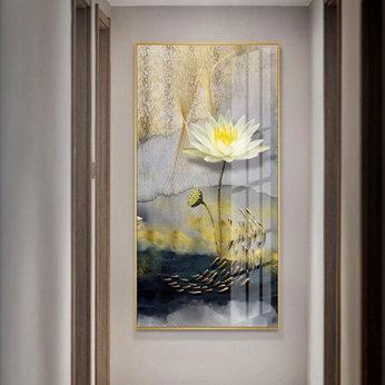 Abstract Lotus and Fish Painting File - OP19035593