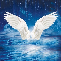 Wallpaper file of angel wings in the starry sky - DT030