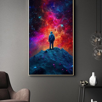 Stylish Cosmic Astronaut Illustration Decorative Painting