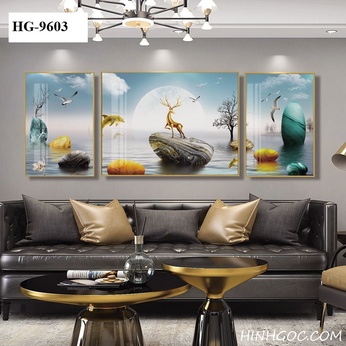 Modern Deer Painting File - HG-9063