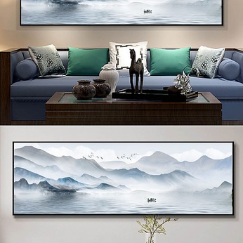 New Chinese Abstract Art Scenery Ink Landscape Bedside Decorative Painting