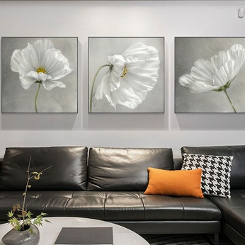 White poppy oil painting file - HL0019