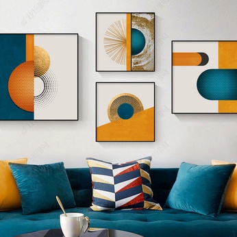 File of 4 modern abstract paintings - HQ-508