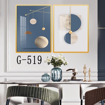 Picture file set of 2 abstract modern dining room - G-519