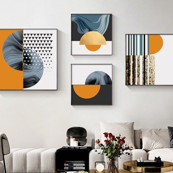 File of 4 modern abstract paintings - HQ-514