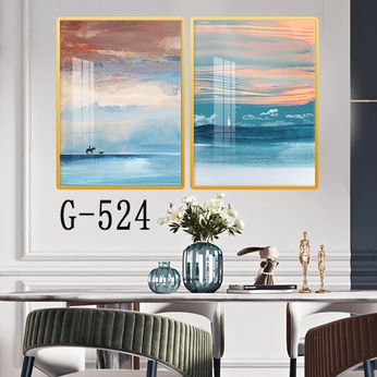 Picture file set of 2 abstract modern dining room - G-524