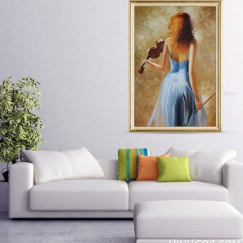 Oil painting file of a girl playing a violin - OP18921149