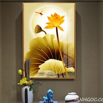 Golden lotus painting file - OP23823893