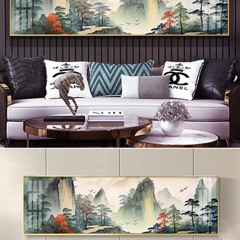 Bedside Chinese Traditional Painting Welcome Guest Pine Landscape Painting Decorative Painting