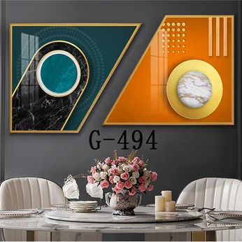 Picture file set of 2 abstract modern dining room - G-494