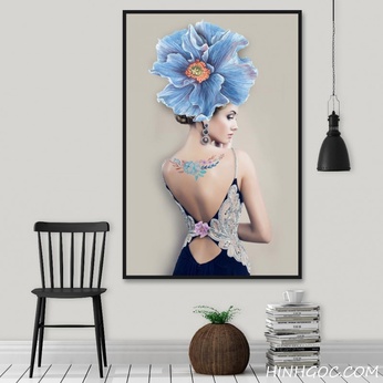 Girl and Flower Portrait Art File - HG1013