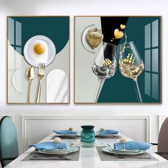 Set of 2 Modern Abstract Art Files for Dining Room - HQ-503