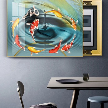 Modern Light Luxury Feather Jiuyu Gathering Money and Electricity Meter Box Painting