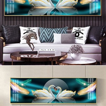 Couple Swan Love Decor Painting