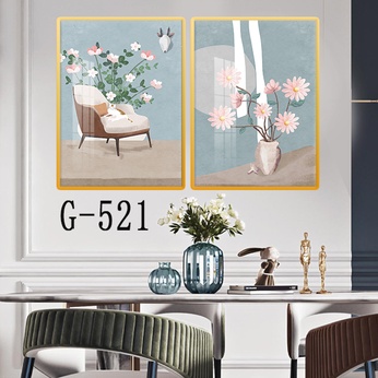 Picture file set of 2 abstract modern dining room - G-521