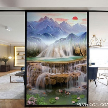 Waterfall feng shui painting file - HG173