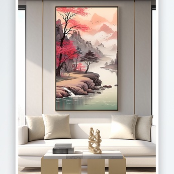 Hongyun Dangtou Red Landscape Painting Decorative Painting