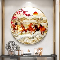 File of Round Painting Featuring a Success Horse - MD0018