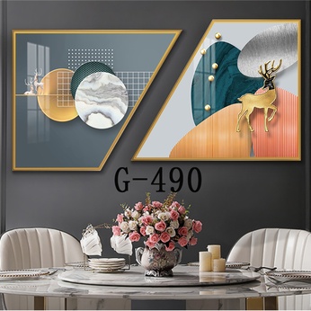 Picture file set of 2 abstract modern dining room - G-490