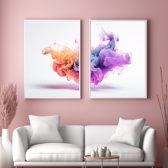 Gradient Color Smoke Abstract Living Room Decorative Painting