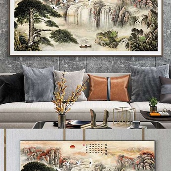 Beautiful welcome Pine Mountain Water Decorative Painting Atmospheric Mountains and Rivers