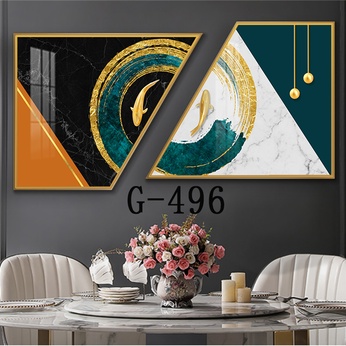 Picture file set of 2 abstract modern dining room - G-496