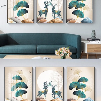 Modern Simple Elk Living Room Decorative Painting