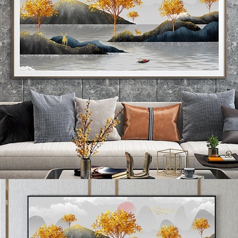 New Chinese style gold leaf bird landscape decorative painting