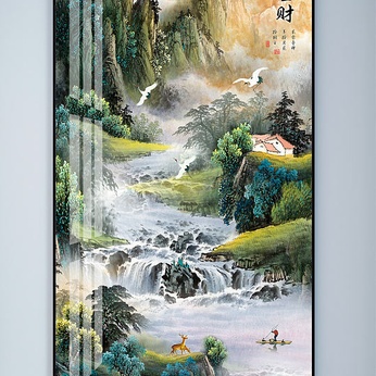 Flowing water generates wealth, rivers and mountains, picturesque entrances