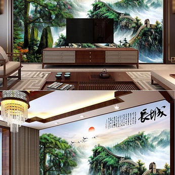 Jiangshan so many beautiful Great Wall scenery plum blossom welcome loose TV background wall