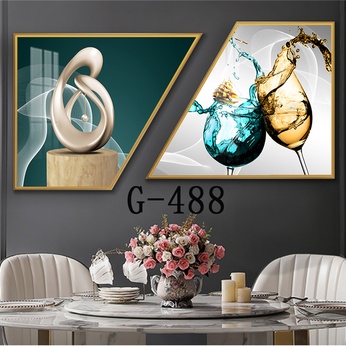 Picture file set of 2 abstract modern dining room - G-488